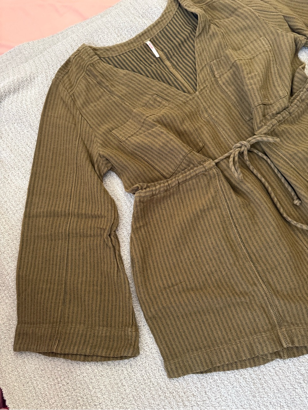 Free People Solstice Washed Shortall Romper Brown Viper L - Picture 7 of 9